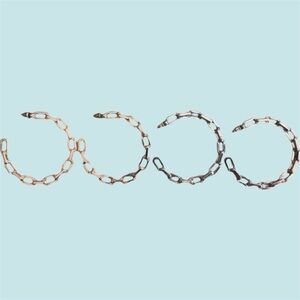 Gold and Silver Chain Link Hoop Earrings
